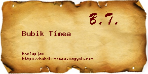 Bubik Tímea névjegykártya