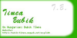 timea bubik business card